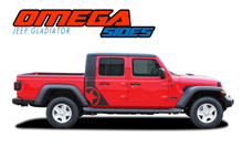 OMEGA SIDES : 2020 2021 2022 2023 Jeep Gladiator Side Body Star Vinyl Graphics Decal Stripe Kit