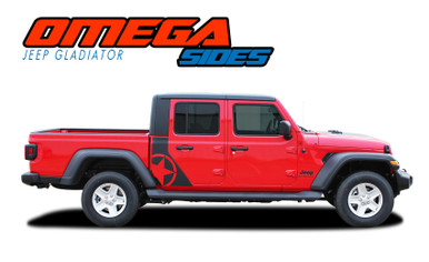 OMEGA SIDES : 2020-2026 Jeep Gladiator Side Body Star Vinyl Graphics Decal Stripe Kit