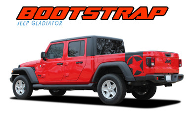 BOOTSTRAP : 2020 2021 2022 2023 Jeep Gladiator Side Body Star Vinyl Graphics Decal Stripe Kit