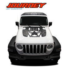 JOURNEY : 2020-2026 Jeep Gladiator Hood Vinyl Graphics Decal Stripe Kit - Note : DIGITAL PRINT DESIGN Shown