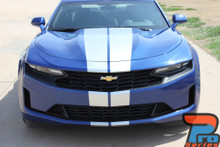 Front of blue 2019 Camaro Graphics Package TURBO RALLY 19 2019