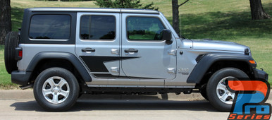 Side of 2019 Jeep Wrangler Side Graphics ADVANCE SIDE KIT 2018-2024