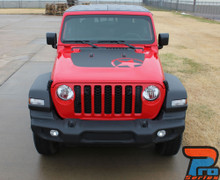 OMEGA HOOD : Jeep Gladiator Hood Decals with Star Vinyl Graphics Stripe Kit for 2020-2024