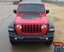 OMEGA HOOD : Jeep Gladiator Hood Decals with Star Vinyl Graphics Stripe Kit for 2020-2026