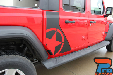 OMEGA SIDES Jeep Gladiator Side Door Star Decals Vinyl Graphics Stripe Kit for 2020-2026