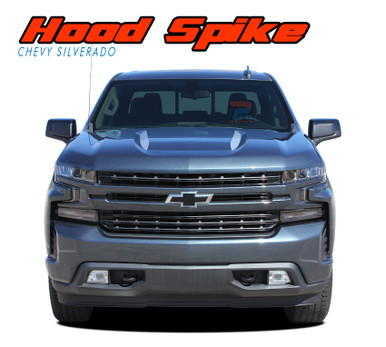 1500 HOOD SPIKES : 2019-2026 Chevy Silverado Hood Spike Decals Hood Spear Stripes Vinyl Graphic Kit (VGP-6877)