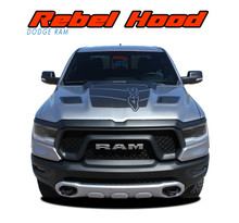 REB HOOD : 2019, 2020, 2021 2022 Dodge Ram Rebel Hood Decals 1500 Hood Vinyl Graphics Stripes Kit (VGP-6943)