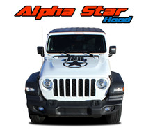 ALPHA HOOD : 2020 2021 2022 2023 Jeep Gladiator Hood Star and Stripes Vinyl Graphics Decals Stripe Kit (VGP-7008)