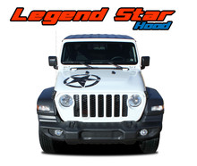 LEGEND HOOD : 2020 2021 2022 2023 Jeep Gladiator Hood Star and Stripes Vinyl Graphics Decals Stripe Kit (VGP-7011)