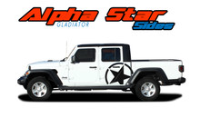 ALPHA STAR SIDES : 2020 2021 2022 2023 Jeep Gladiator Side Body Star Vinyl Graphics Decal Stripe Kit (VGP-7009)