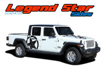 LEGEND STAR SIDES : 2020 2021 2022 2023 Jeep Gladiator Side Body Star Vinyl Graphics Decal Stripe Kit (VGP-7012)