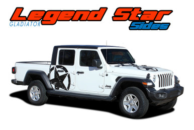 LEGEND STAR SIDES : 2020-2026 Jeep Gladiator Side Body Star Vinyl Graphics Decal Stripe Kit (VGP-7012)