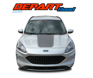 DEPART HOOD : 2020-2025 Ford Escape Center Hood Vinyl Graphics Decal Stripe Kit