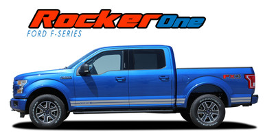 F-150 ROCKER ONE : 2021-2026 Ford F-150 Lower Door Rocker Panel Stripes Vinyl Graphic Decals Kit (VGP-3524-2021-2026)