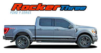 2021-2026 F-150 ROCKER THREE : 2021-2026 Ford F-150 Lower Door Rocker Panel Stripes Vinyl Graphic Decals Kit (VGP-7472)