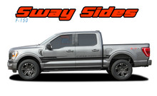 2021 2022 2023 2024 F-150 SWAY : 2021 2022 2023 2024 Ford F-150 Side Door Body Stripes Vinyl Graphic Decals Kit (VGP-7474)