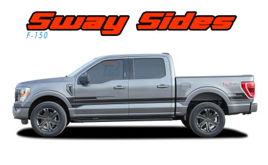 2021 2022 F-150 SWAY XL : 2021 2022 Ford F-150 Side Door Body Stripes Vinyl Graphic Decals Kit (VGP-7475)