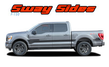 2021 2022 2023 2024 F-150 SWAY XL : 2021 2022 2023 2024 Ford F-150 Side Door Body Stripes Vinyl Graphic Decals Kit (VGP-7475)