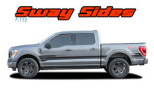 2021-2026 F-150 SWAY XL : 2021-2026 Ford F-150 Side Door Body Stripes Vinyl Graphic Decals Kit (VGP-7475)