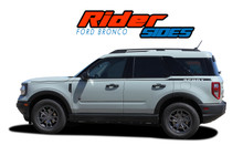 RIDER : 2021 2022 2023 2024 Ford Bronco Sport Side Stripes Door Decals Body Vinyl Graphics Kit
