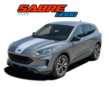 SABRE HOOD : 2020-2025 Ford Escape Center Hood Vinyl Graphics Decal Stripe Kit