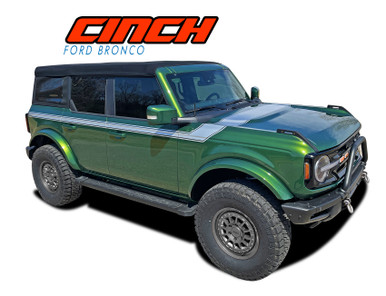 CINCH : 2021 2022 2023 2024 Ford Bronco Full Size Side Door Decals Body Stripes Vinyl Graphics Kit (VGP-8243)