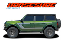 HORSESHOE : 2021 2022 Ford Bronco Full Size Side Door Decals Body Stripes Vinyl Graphics Kit (VGP-8244)
