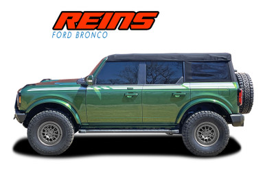 REINS : 2021-2026 Ford Bronco Full Size Upper Side Door Decals Body Stripes Vinyl Graphics Kit (VGP-8294)