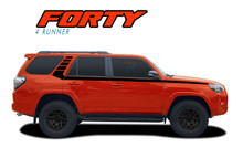 FORTY STROBE : 2010-2023 Toyota Tacoma Side Door Upper Body Hockey Stick Accent Trim Vinyl Graphic Striping Decal Kit (VGP-8959)