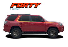 FORTY : 2010-2023 Toyota Tacoma Side Door Multi Color Upper Body Hockey Stick Accent Trim Vinyl Graphic Striping Decal Kit (VGP-8960)
