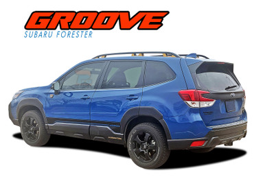 GROOVE SIDES : 2019 2020 2021 2022 2023 2024 Subaru Forester Side Door Graphic Decal Stripes Trim Vinyl Graphic Kit (VGP-8844)