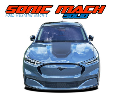 MUSTANG MACH SONIC SOLID : 2021-2026 Ford Mustang Electric Mach-E Hood Stripes and Side Door Rocker Decals Vinyl Graphics Kit (VGP-9015)