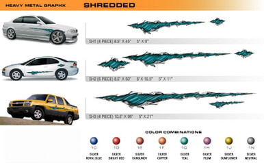 SHREDDED Universal Vinyl Graphics Decorative Striping and 3D Decal Kits by Sign Tech Media, Inc. (STM-SH)