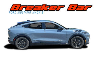 MUSTANG BREAKER BAR : 2021-2026 Ford Mustang Electric Mach-E Hood Stripes Double Bar Decals Vinyl Graphics Kit (VGP-9019)