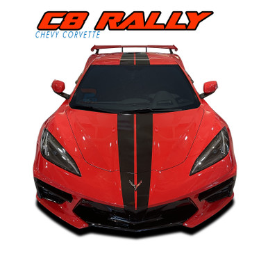 C8 RALLY : 2020-2026 Chevy C8 Corvette Racing Stripes Bumpers Hood Roof Trunk Vinyl Graphic Decals Kit (VGP-9068)