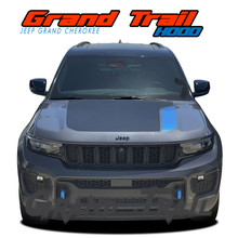 GRAND TRAIL HOOD : 2022-2025 Jeep Grand Cherokee Hood Blackout Trailhawk Vinyl Graphics Decal Stripe Kit (VGP-9073)