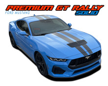 PREMIUM GT RALLY : 2024-2026 Ford Mustang GT Racing Stripes Hood Decals Vinyl Graphics Kit (VGP-9312)