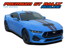 PREMIUM GT RALLY REDLINE : 2024-2026 Ford Mustang GT Racing Stripes Hood Decals Vinyl Graphics Kit (VGP-9309)
