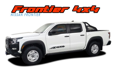 FRONTIER 4x4 : 2022-2024 Nissan Frontier Side Body Graphics Door Accent Striping Vinyl Stripes Decal Kit 