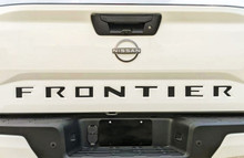 FRONTIER TAILGATE TEXT : 2022-2026 Nissan Frontier Rear Tailgate Text Letter Graphics Accent Striping Vinyl Stripes Decal Kit