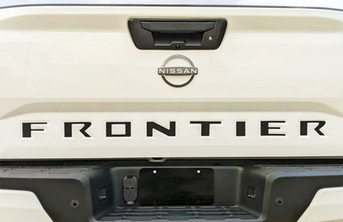 FRONTIER TAILGATE TEXT : 2022-2026 Nissan Frontier Rear Tailgate Text Letter Graphics Accent Striping Vinyl Stripes Decal Kit