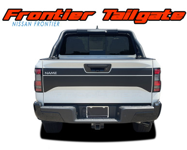 FRONTIER BLACKOUT : 2022-2026 Nissan Frontier Rear Tailgate Blackout Graphics Accent Striping Vinyl Stripes Decal Kit