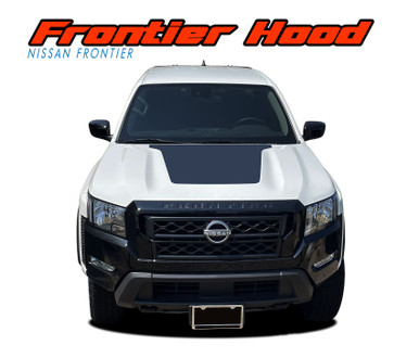 FRONTIER HOOD : 2022-2024 Nissan Frontier Hood Graphics Decal Blackout Vinyl Stripes Decal Kit