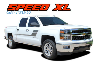 SPEED XL : 2007 2008 2009 2010 2011 2012 2013 2014 2015 2016 2017 2018 Chevy Silverado GMC Sierra Hockey Side Door Vinyl Graphic Decal Stripe Kit (VGP-2364)