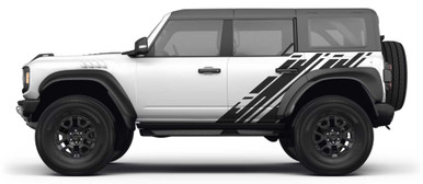 DITHER TWO: 2021 2022 2023 2024 Ford Bronco Decals Door Body Stripes Vinyl Graphics Kit (VGP-9576-BRONCO-ONE)