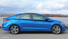 STRIDE: Universal Versatile Side Body Vinyl Graphics Door Stripes Decals Shown on Hyundai Elantra 