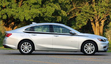 STRIDE: Universal Versatile Side Body Vinyl Graphics Door Stripes Decals Shown on Chevy Mailbu