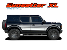 SUNSETTER XL MONO | 2021-2026 Ford Bronco Full Size Side Door Decals Body Stripes Vinyl Graphics Kit (VGP-10024)
