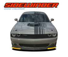 SIDEWINDER | 2015-2023 Dodge Challenger Factory OE Factory Style Offset Racing Stripes for Shaker Style Hood Vinyl Graphic Roof Trunk Decals (VGP-9207)