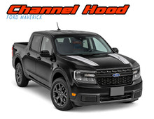 MAV CHANNEL HOOD | 2022-2026 Ford Maverick Hood Stripes Decals Vinyl Graphics Kit (VGP-10648)